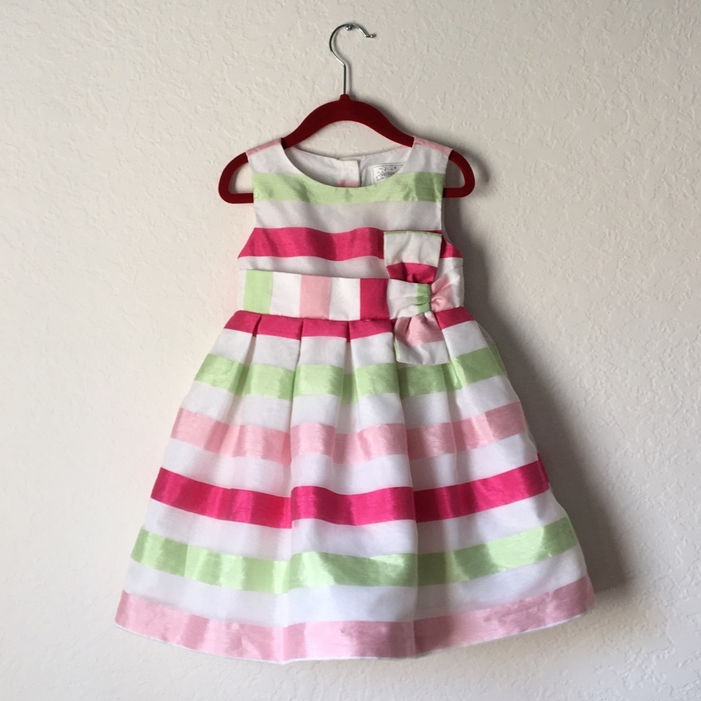 Dressed Up by Gymboree Striped Ribbon Dress w Bow​